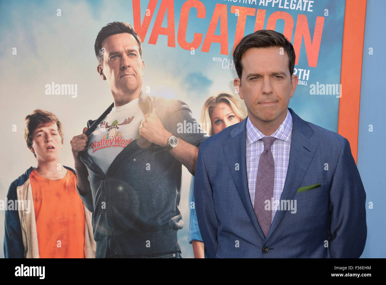 LOS ANGELES, CA - JULY 27, 2015: Ed Helms at the premiere of his movie