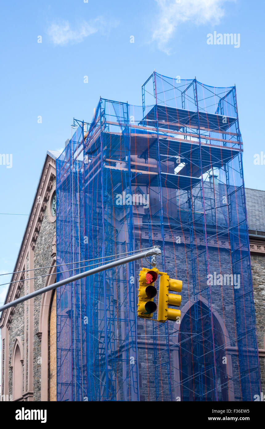 The restoration of the Basilica of St. Patrick's Old Cathedral in Nolita in New York City Stock Photo