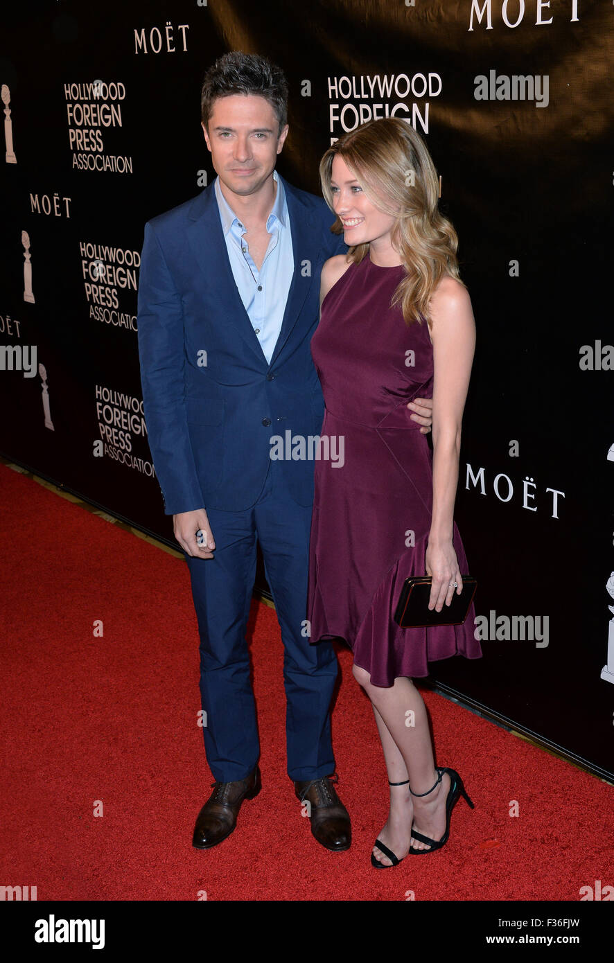 Los Angeles, Ca - August 13, 2015: Topher Grace & Girlfriend Ashley 