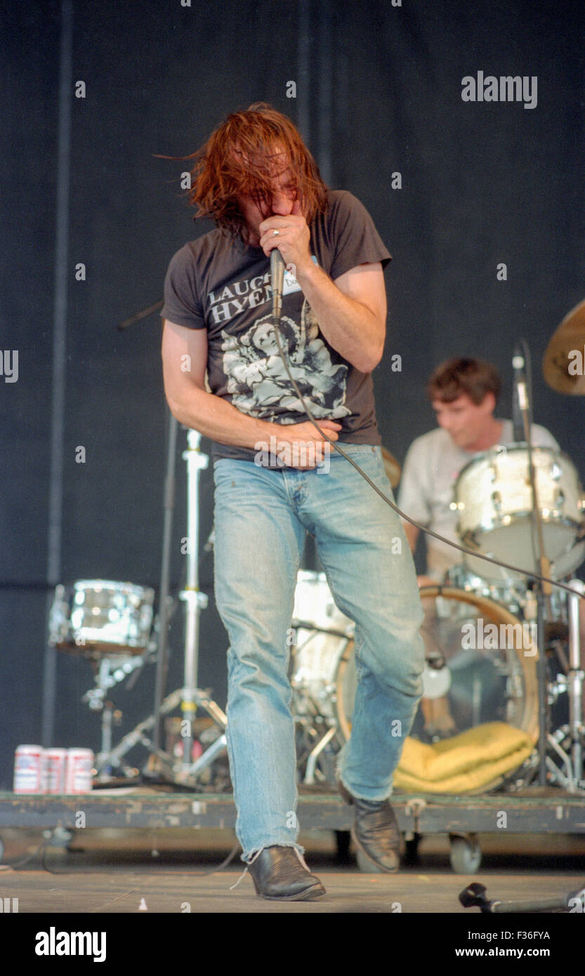David Yow, of the Jesus Lizard, performs during the 1995 Lollapalooza ...