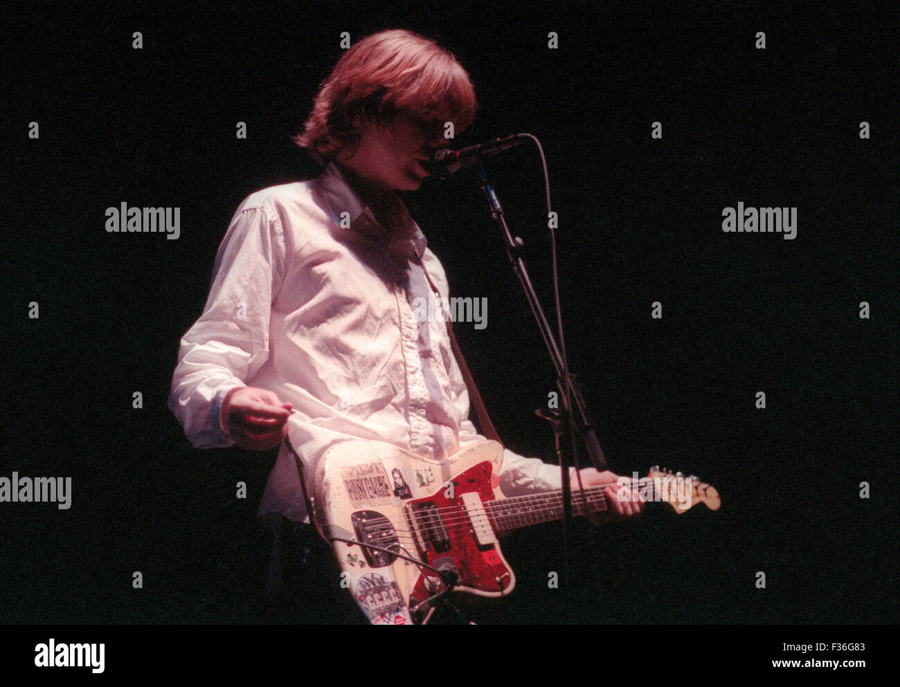 Thurston Moore Of Sonic Youth Performs During The 1995 Lollapalooza Concert At Deer Creek Music Center In Noblesville Indiana Stock Photo Alamy