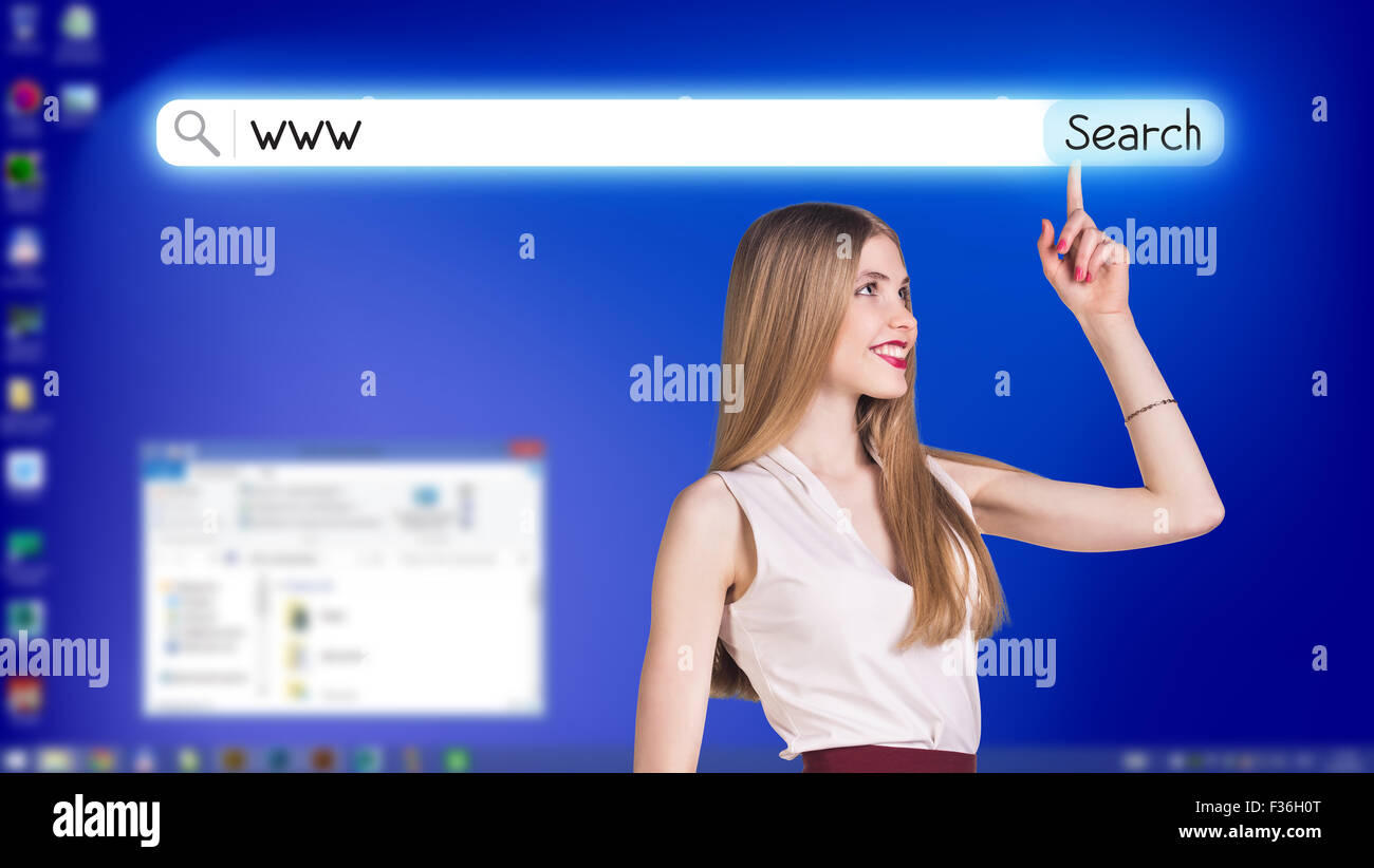 Blue fullscreen desktop Stock Photo