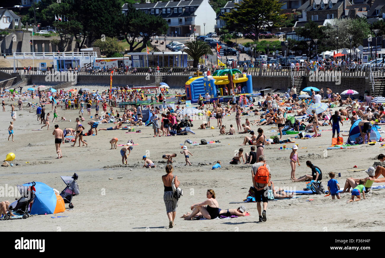 Plage de Trestraou,PerrosGuirec near SaintBrieuc,Cotesd'Armor,Bretagne,Brittany,France Stock