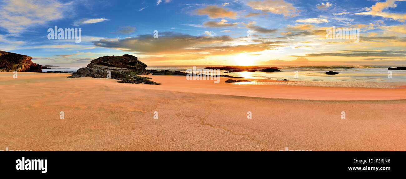 Portugal: Scenic beach in Porto Covo Stock Photo