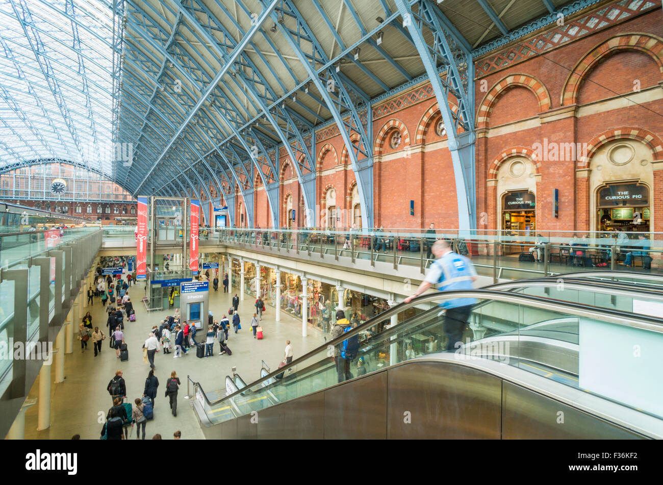 interior of St Pancras international railway station London England UK GB EU Europe Stock Photo