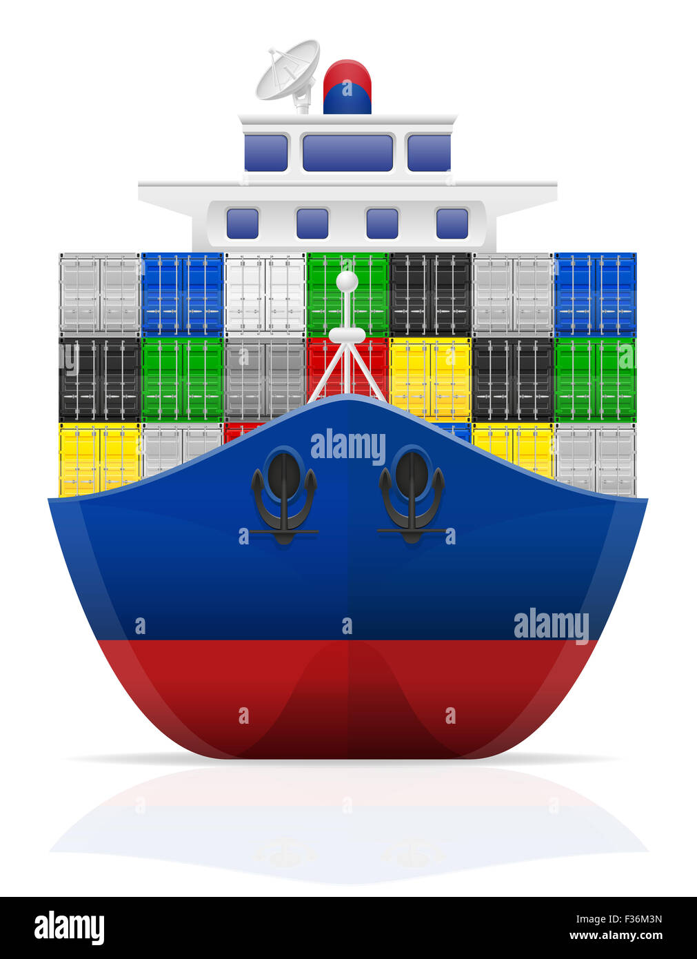 nautical cargo ship illustration isolated on white background Stock ...