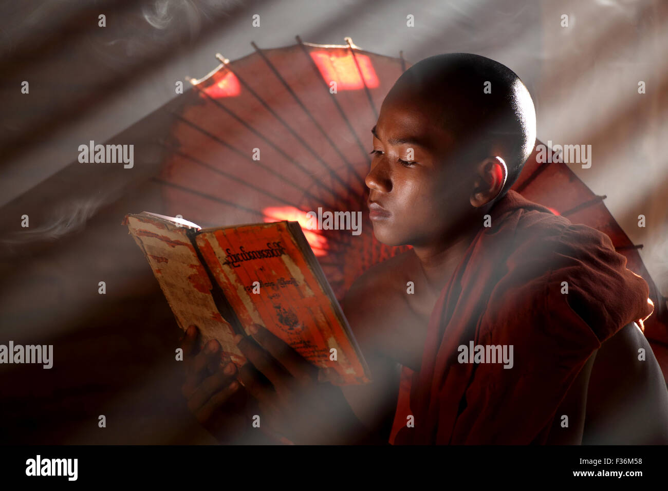 Buddhist monk studying hi-res stock photography and images - Alamy