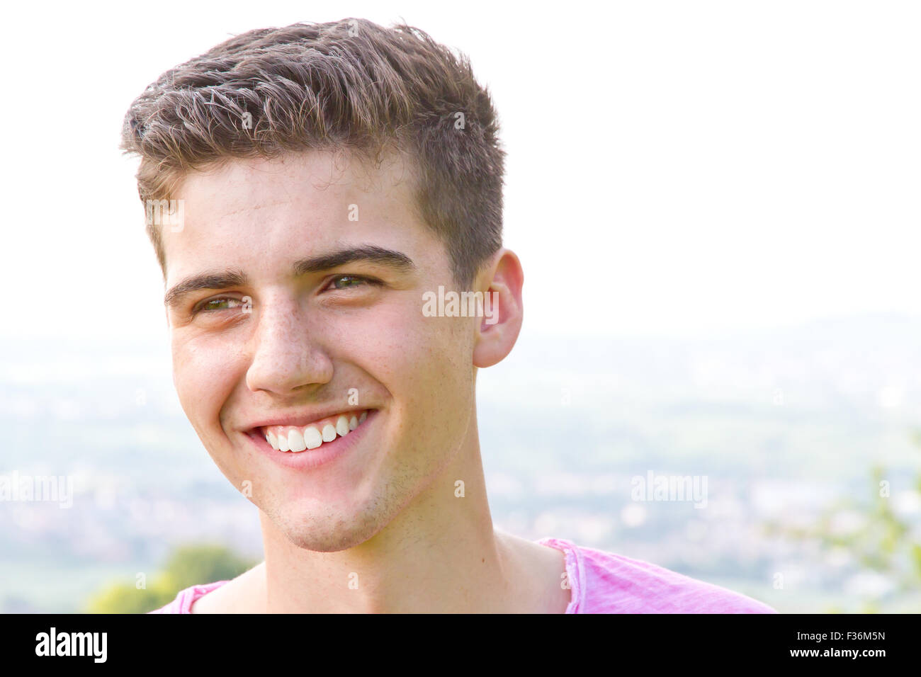 Portrait of young friendly man Stock Photo