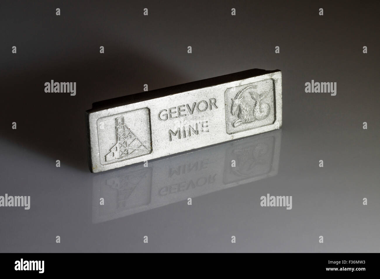 Cornish tin ingot from Geevor Mine Cornwall. Recovered from the wreck