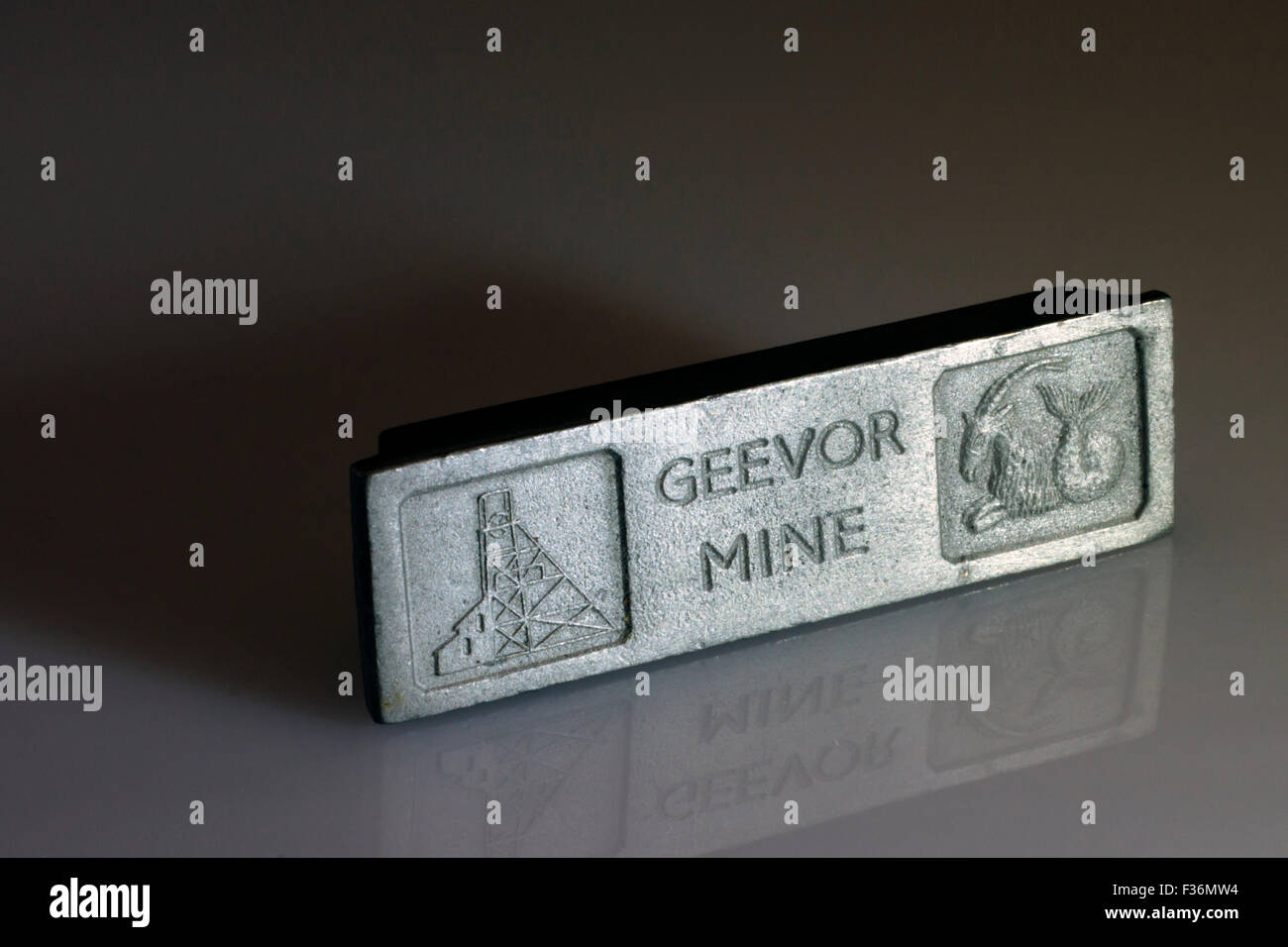 Cornish tin ingot from Geevor Mine Cornwall. Recovered from the wreck