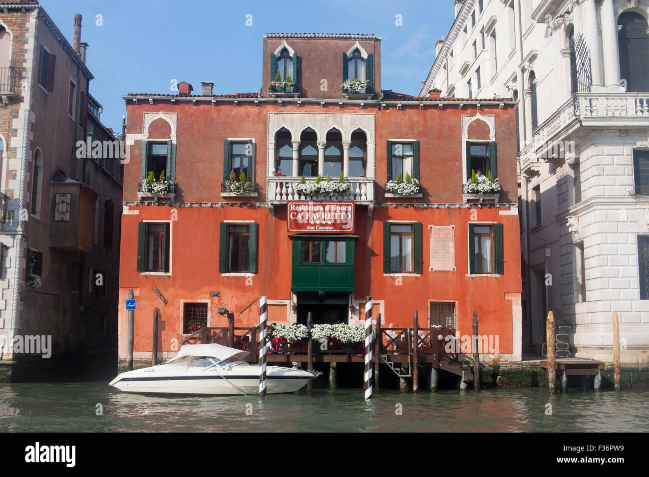 Ca' Favretto hotel palace palazzo on Grand Canal Venice Veneto Italy Stock Photo
