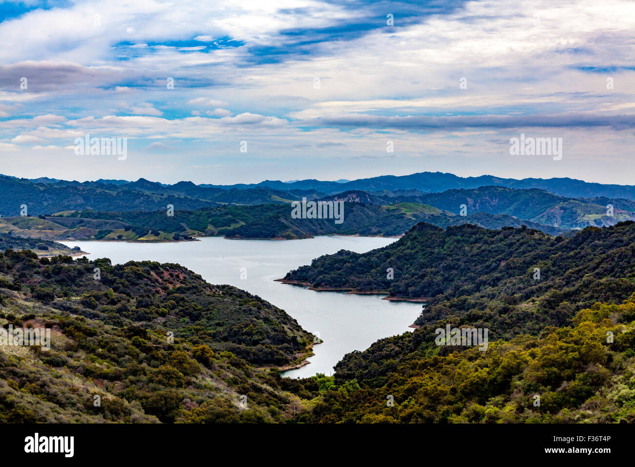 Lake Casitas near Ojai California with a dramatic sky Stock Photo