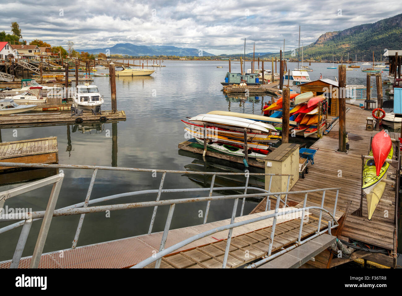 Nautical mood in the coastal village of Cowichan Bay, Vancouver Island, British Columbia, Canada, North America. Stock Photo