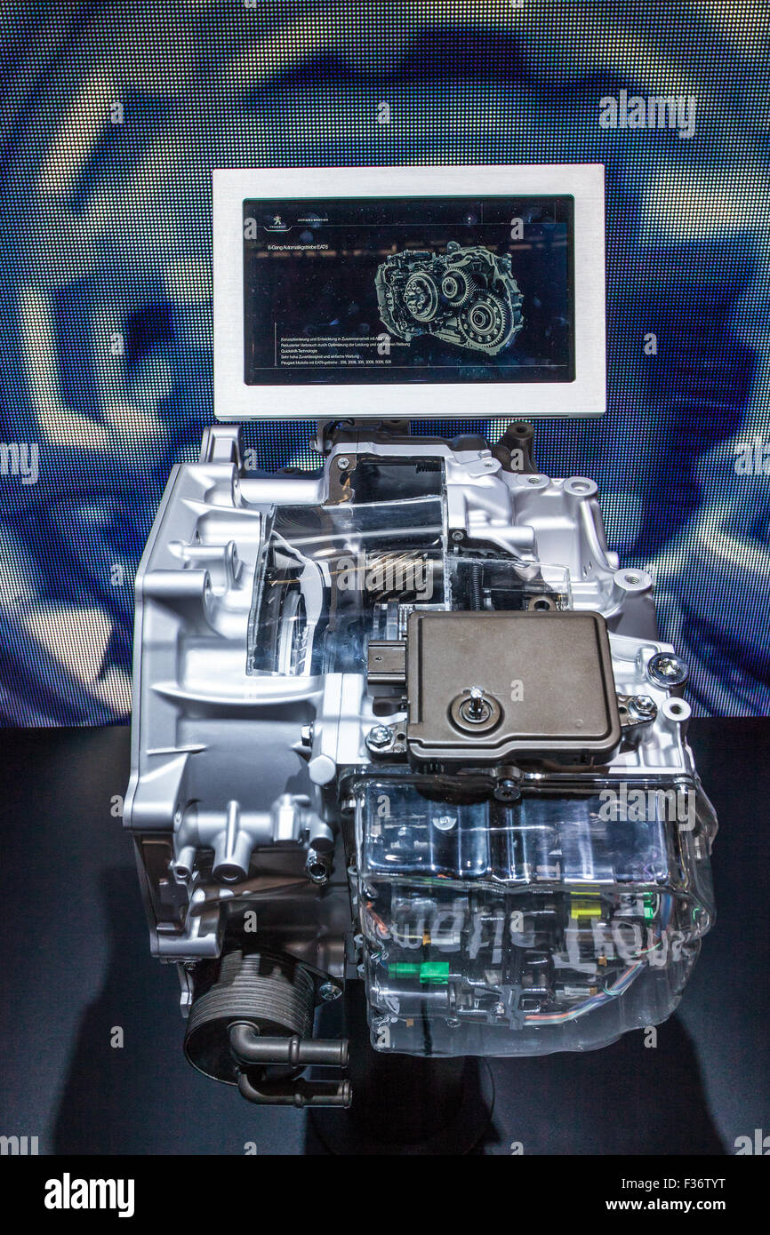 New Peugeot Citroen six speed automatic transmission EAT6 at the IAA  International Motor Show 2015 Stock Photo - Alamy