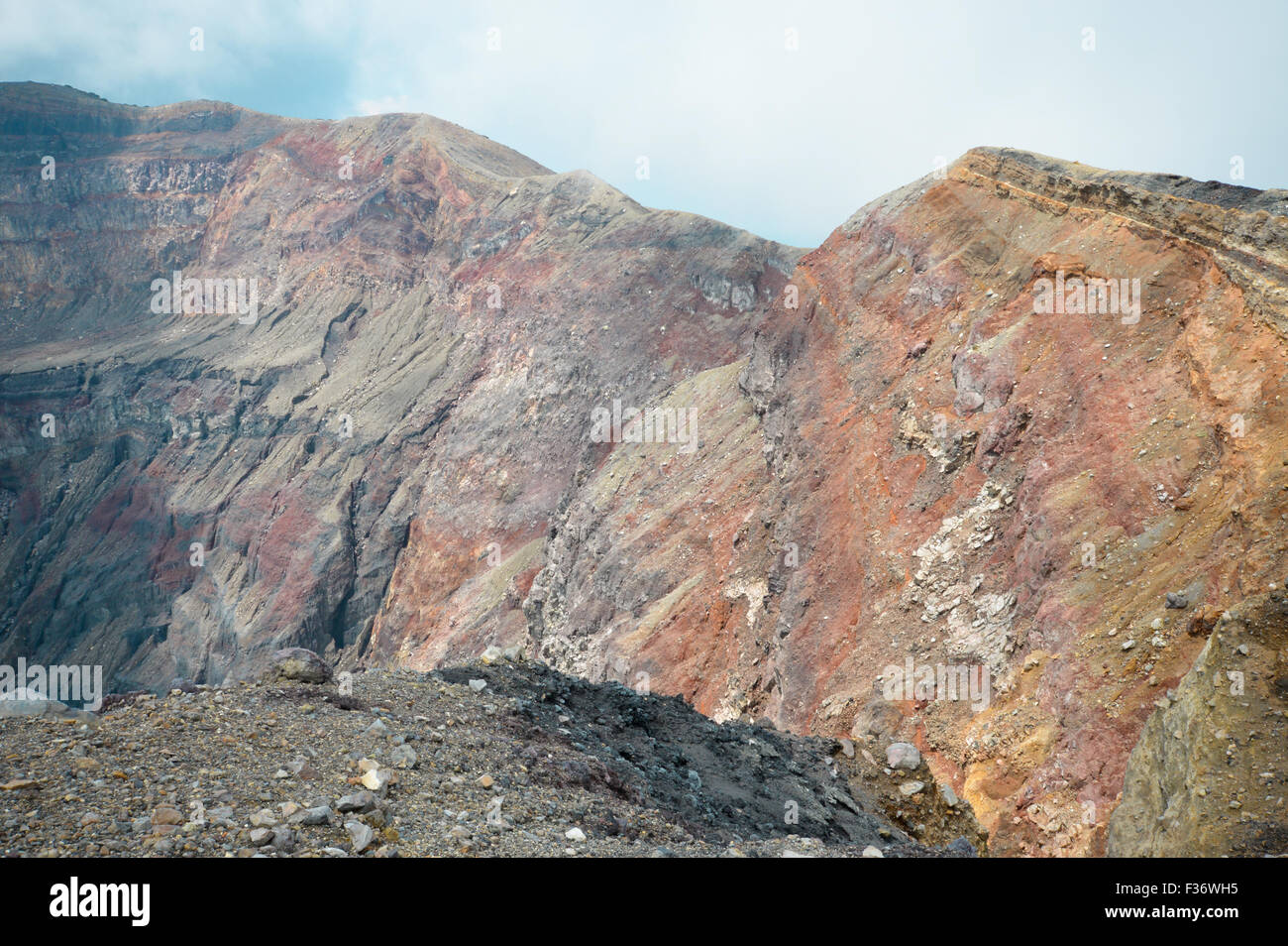 The crater of the very active Santa Ana Volcano in El Salvador Stock Photo