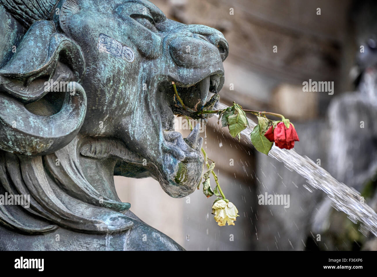 Saint Michel Fountain Stock Photo
