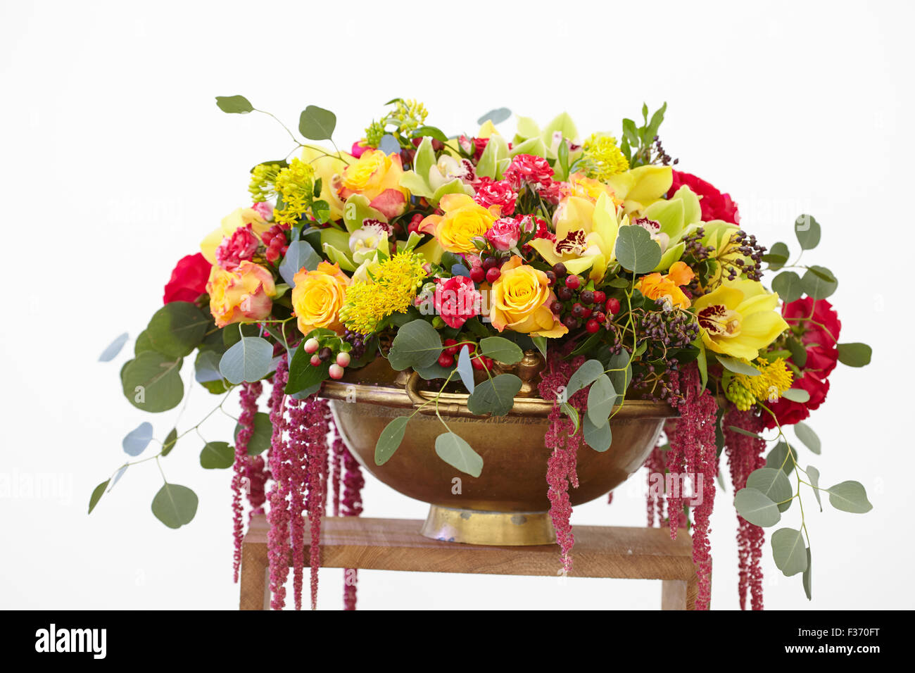 beautiful bouquet of red, yellow, white flowers Stock Photo Alamy