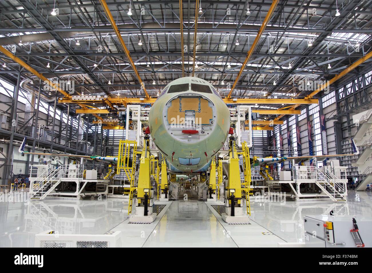 Mobile, ALABAMA, USA. 13th Sep, 2015. The front end of an A320 under