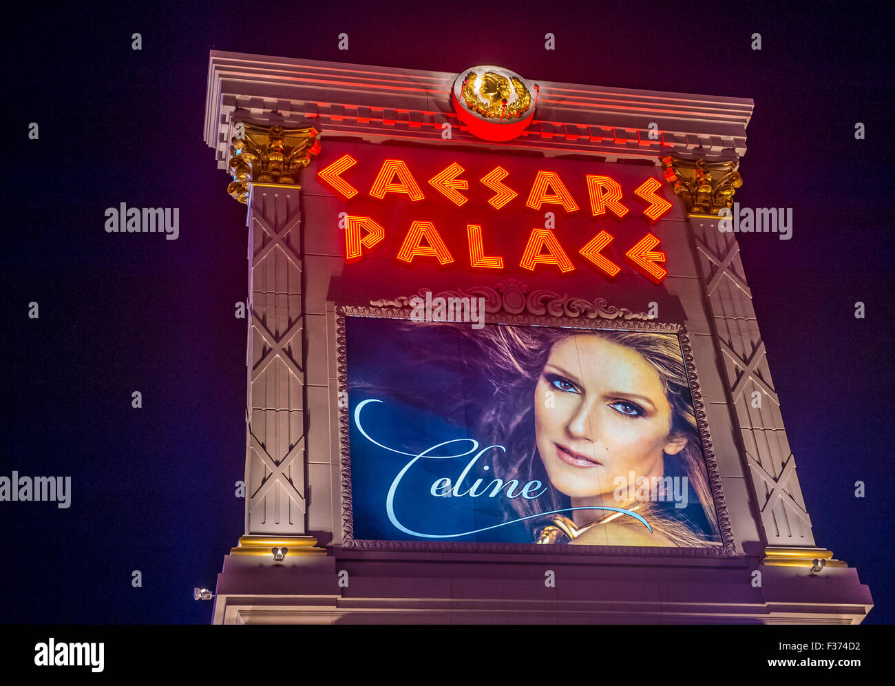 The Celine Dion show poster at Caesars palace hotel in Las Vegas Stock Photo
