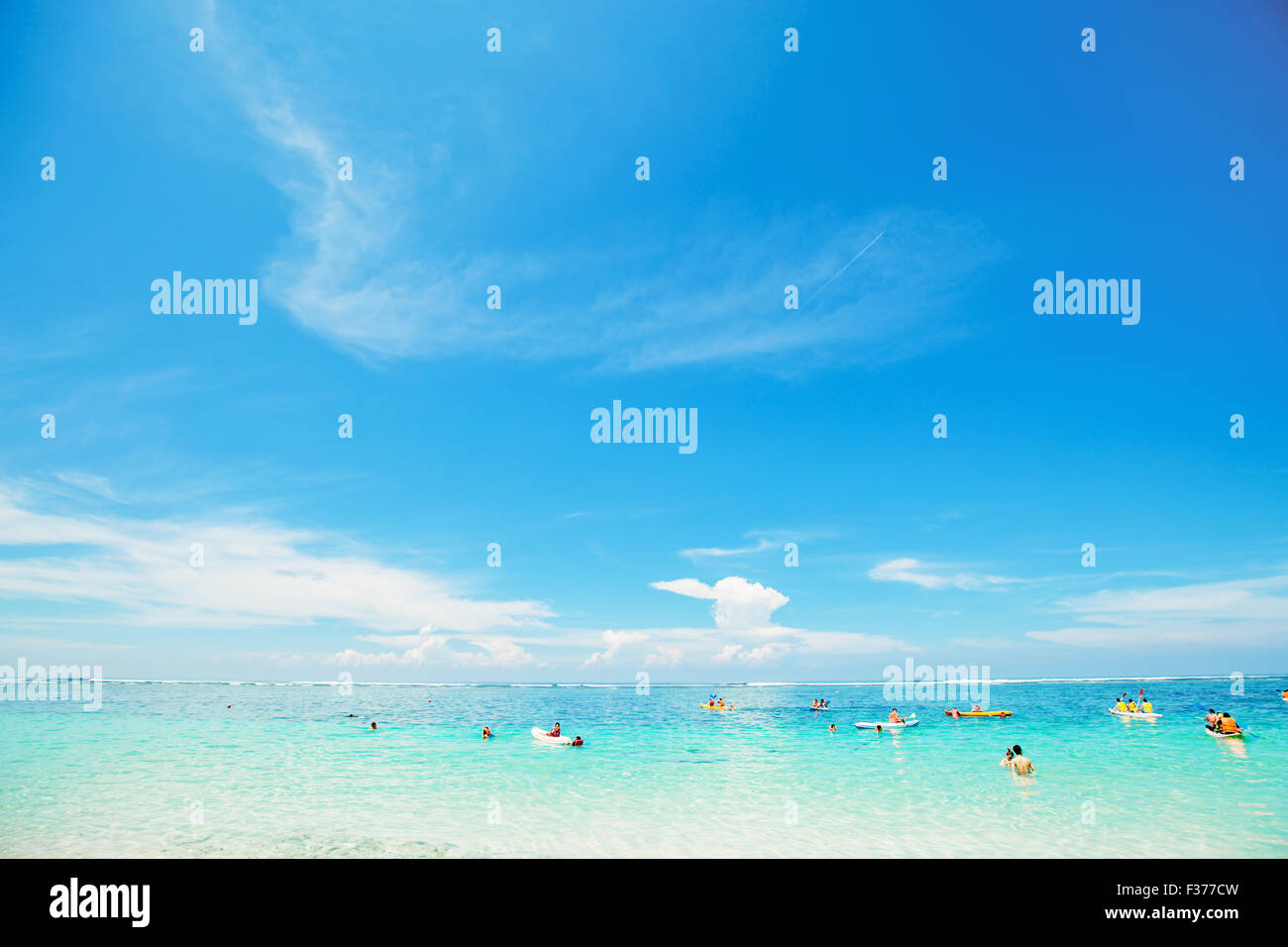 Wonderful tropical beach with blue sky on sunny day Stock Photo - Alamy