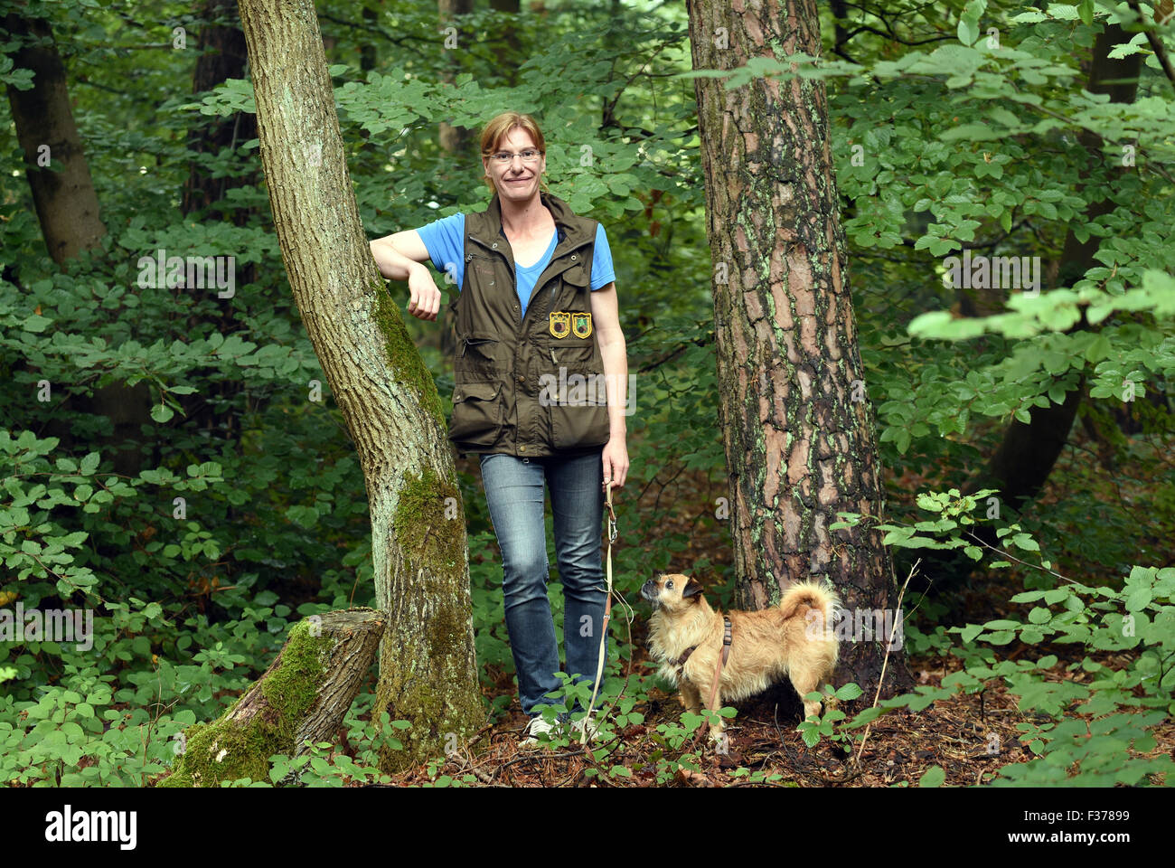 EXCLUSIVE Truffle expert Sabine Hoernicke poses with her dog "Jule" (a