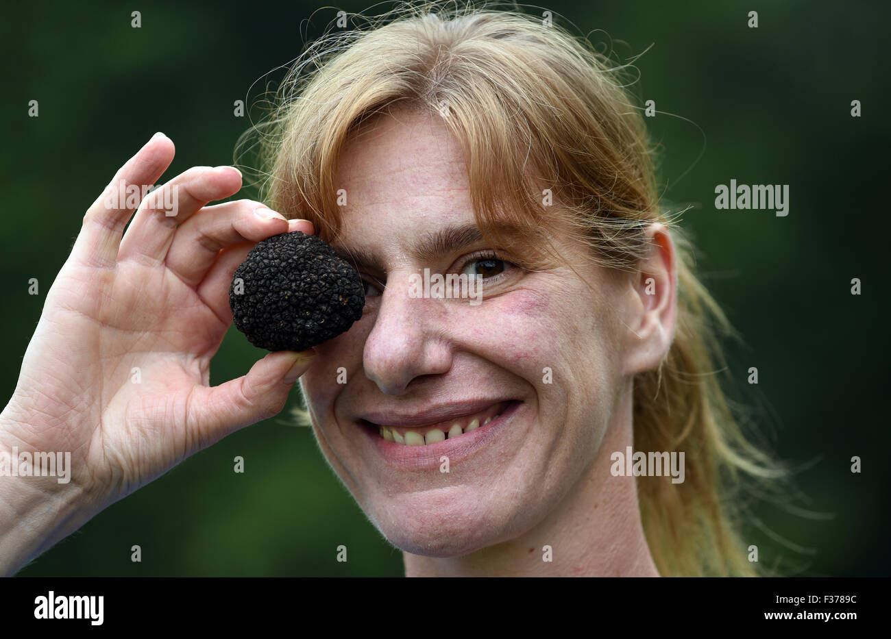 EXCLUSIVE Truffle expert Sabine Hoernicke poses with a truffle at a