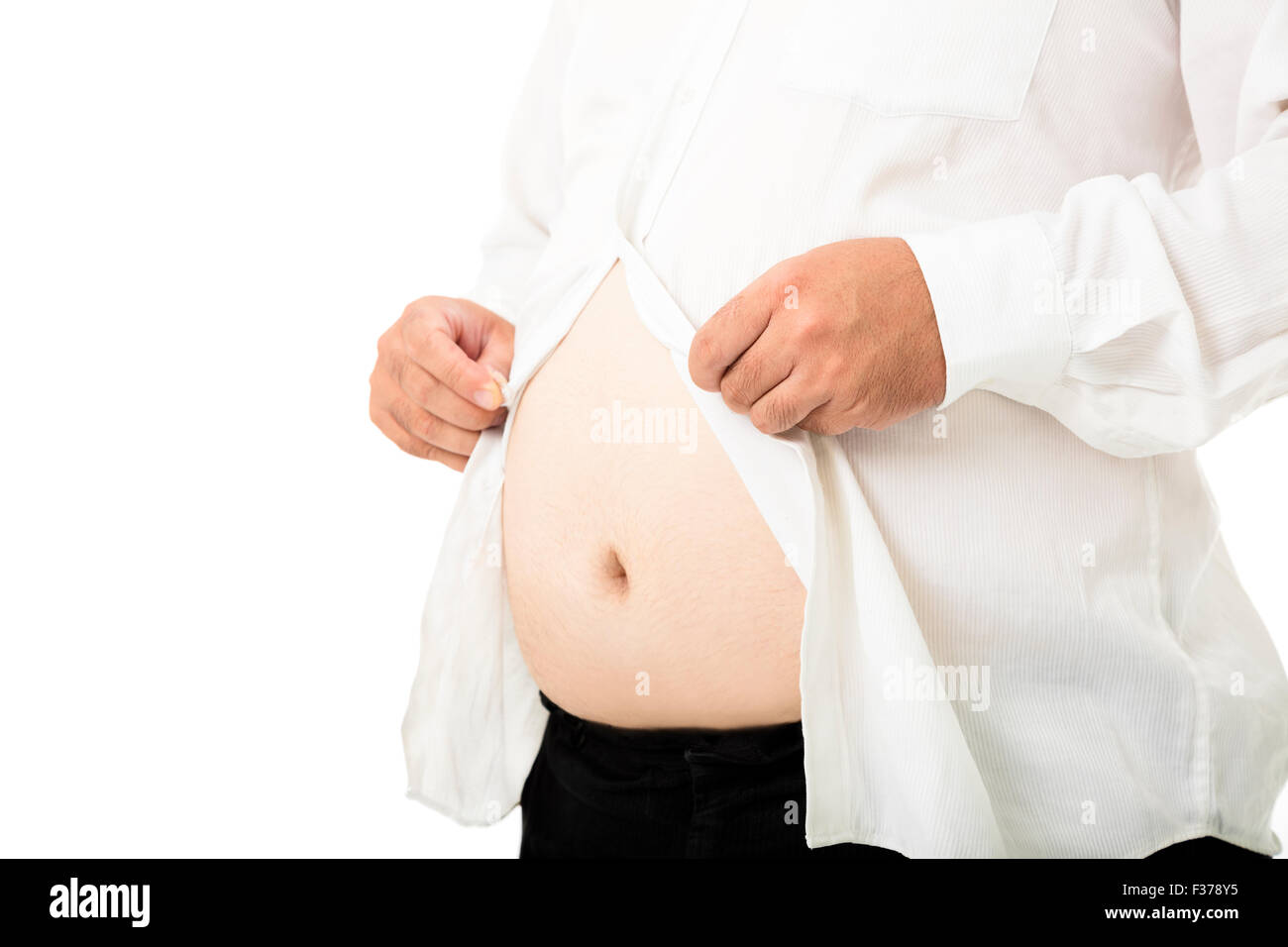 Fat business man with a big belly Stock Photo