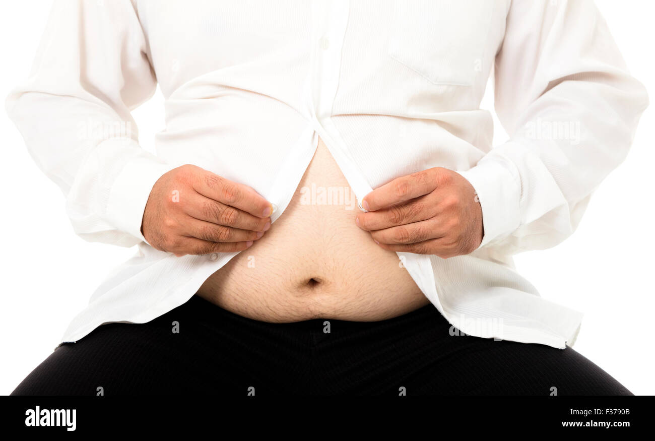 Fat business man with a big belly Stock Photo