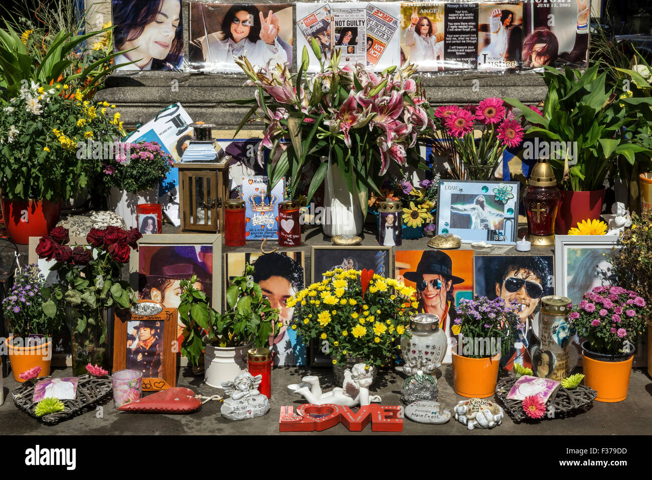 Memorial to michael jackson at the monument of orlando di lasso promenade square munich