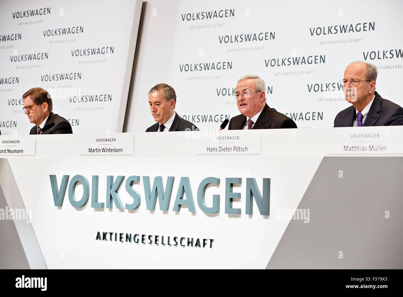 Hans Dieter Poetsch, Martin Winterkorn, Horst Neumann, Jochem Helzmann, VW, Volkswagen Stock Photo