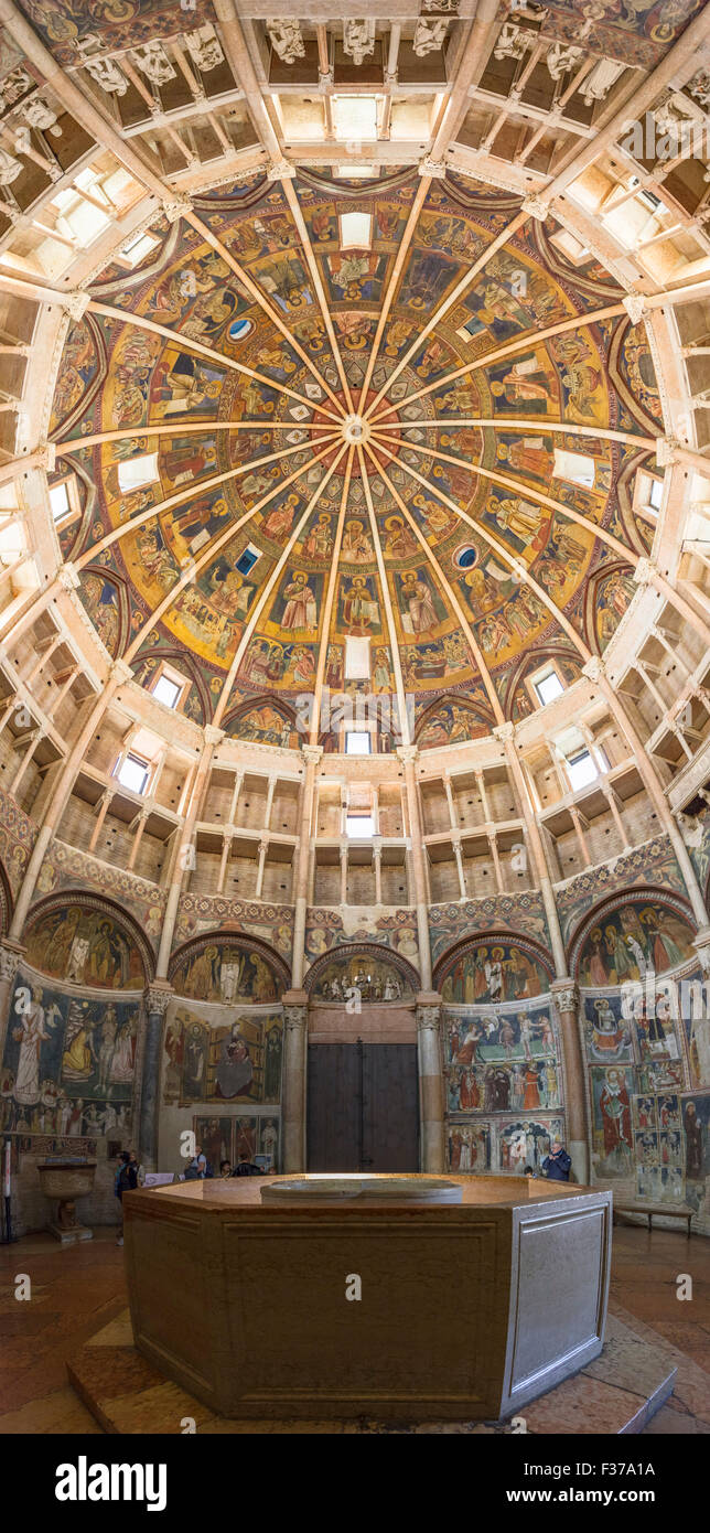 Baptistery interior, Parma, Emilia-Romagna, Italy Stock Photo