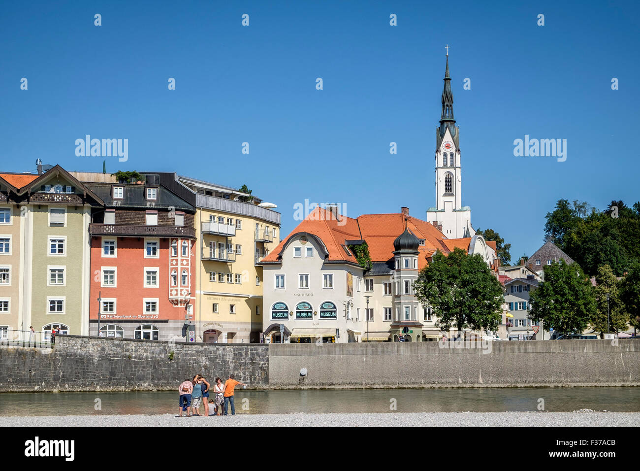 Bad Tölz, historic centre, Church of the Assumption, Upper Bavaria, Bavaria, Germany Stock Photo