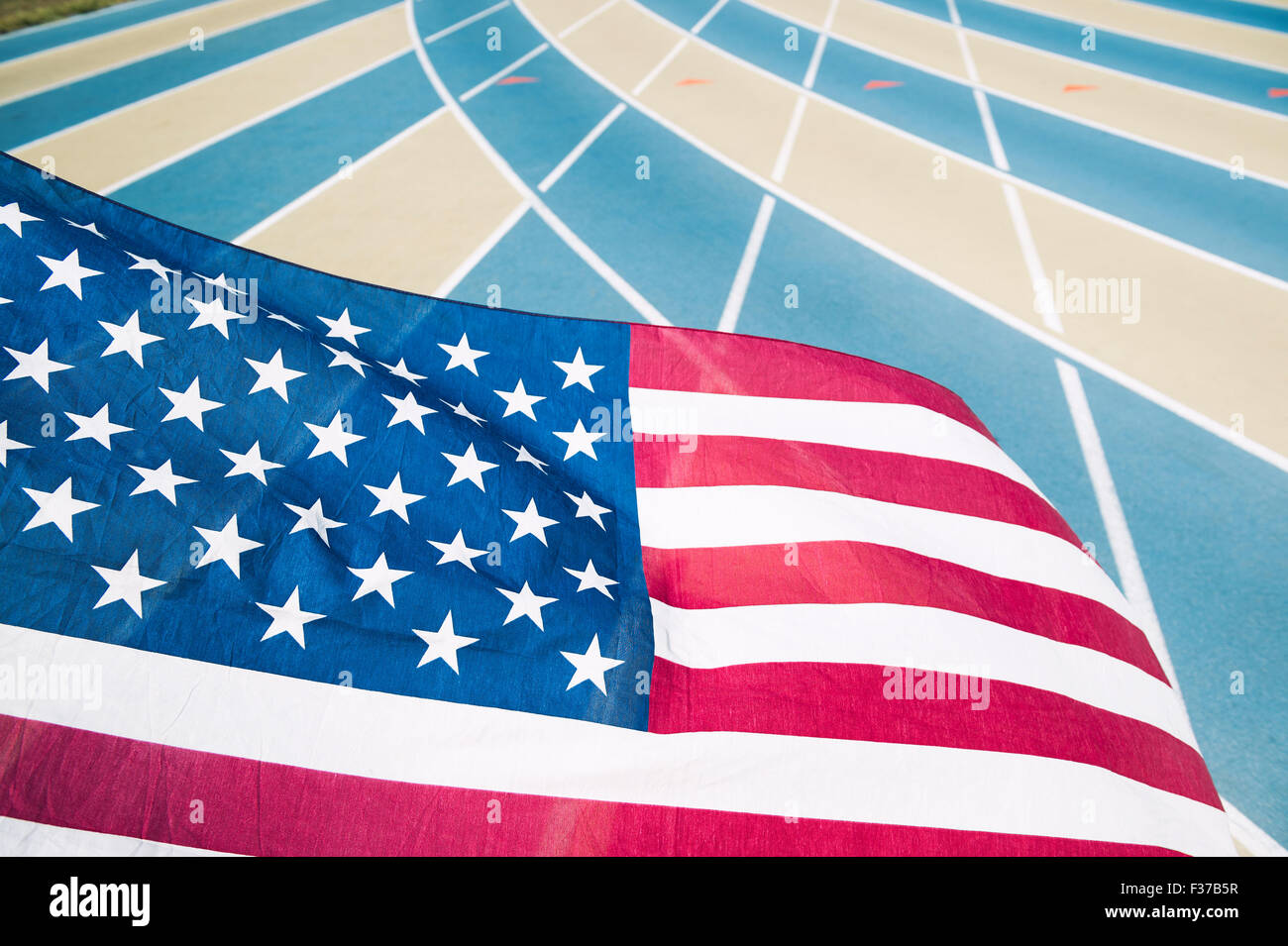 Bright Red White And Blue Stars And Stripes American Flag Flying
