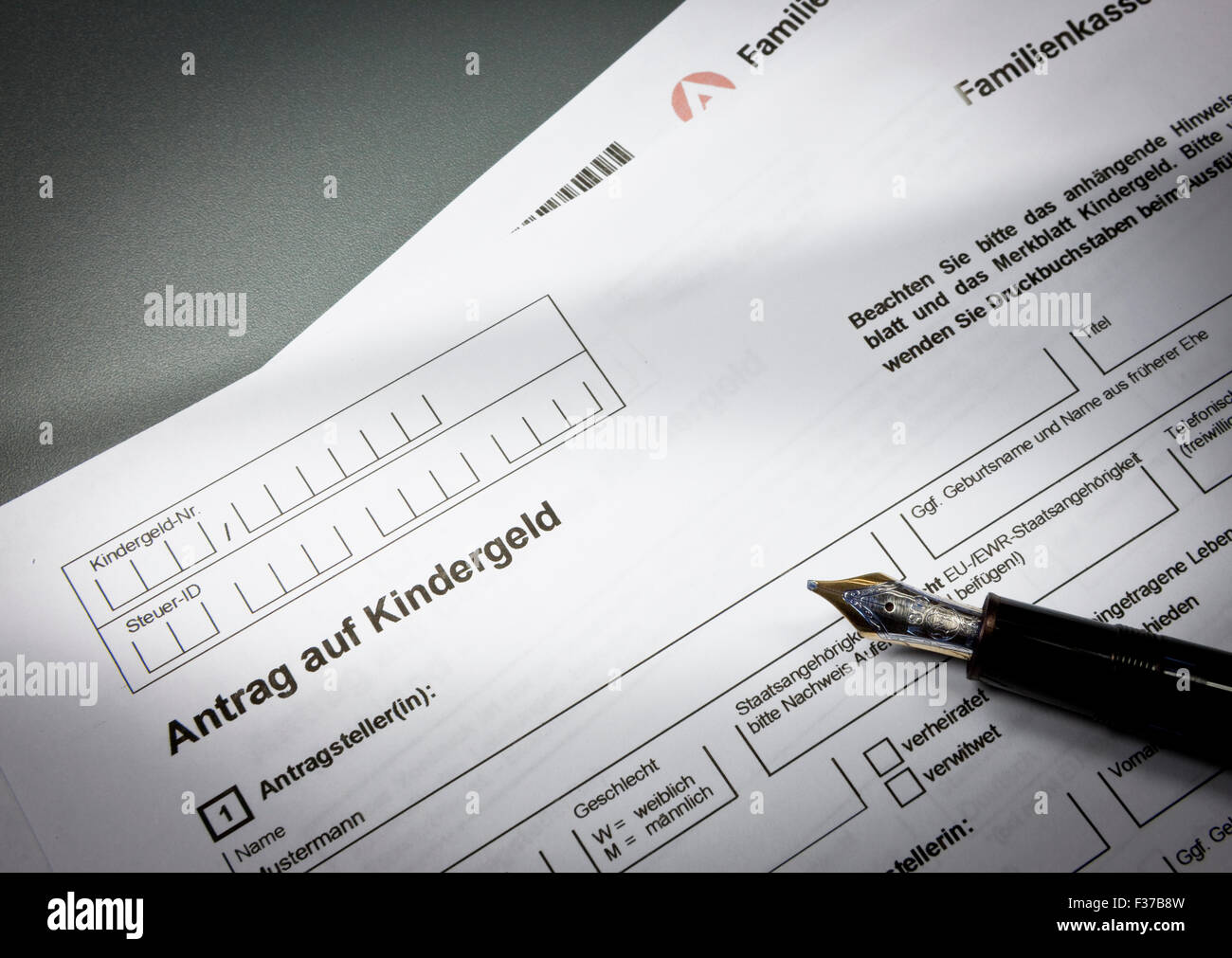 German application form for child support, Germany Stock Photo Alamy