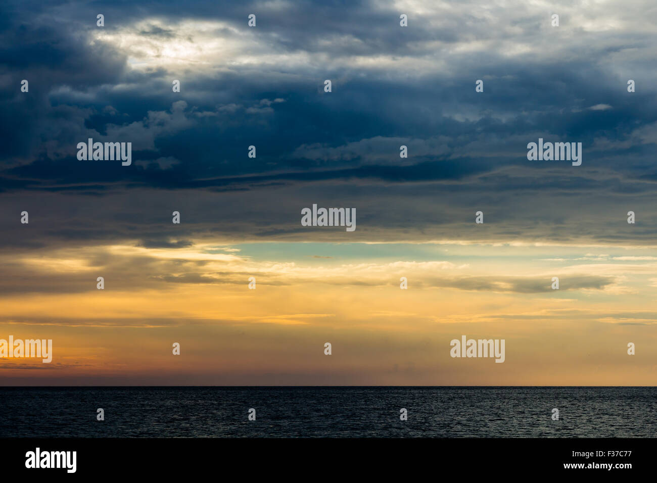 Magical sunset over the Adriatic sea Stock Photo