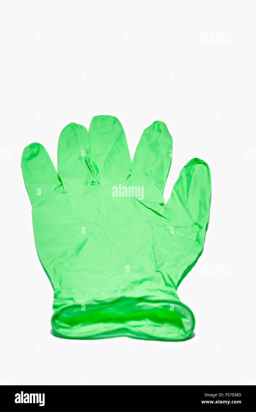 Latex Glove Medical Forensic Nursing Evidence Green Stock Photo Alamy