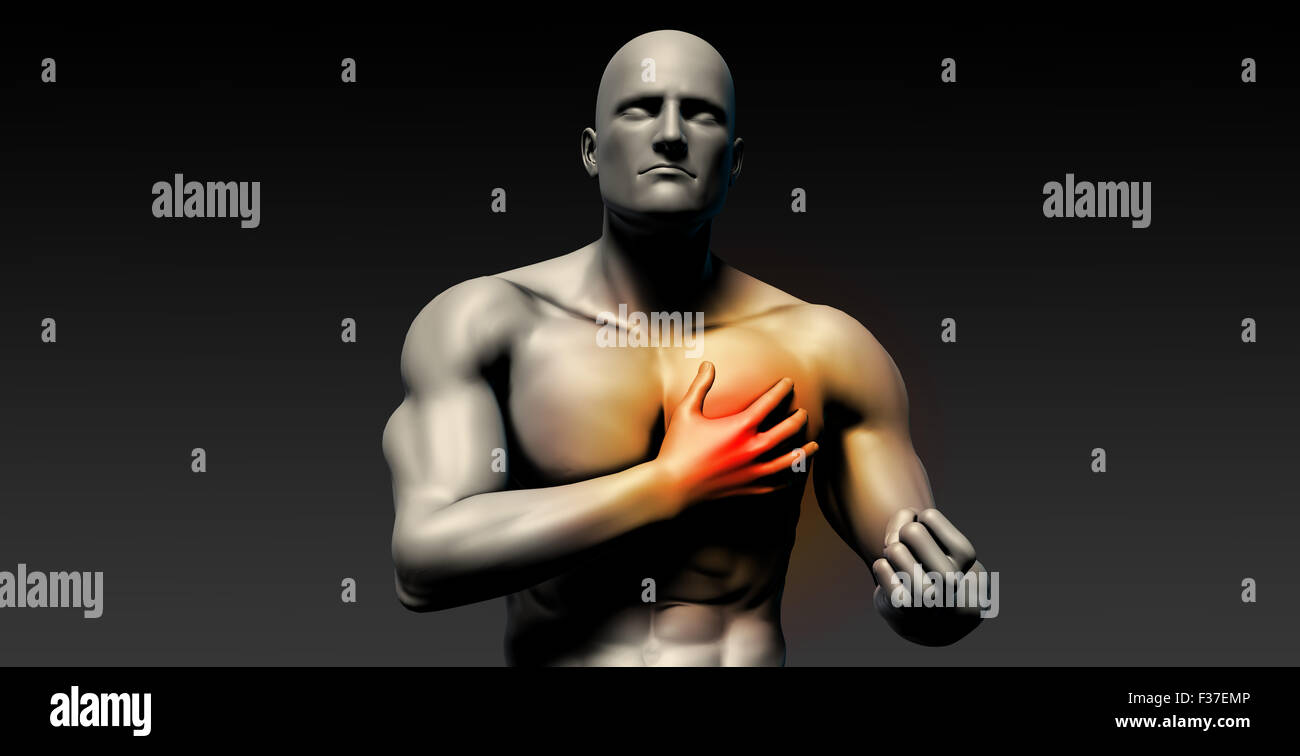 Heart Attack with Man Clutching His Chest Stock Photo Alamy