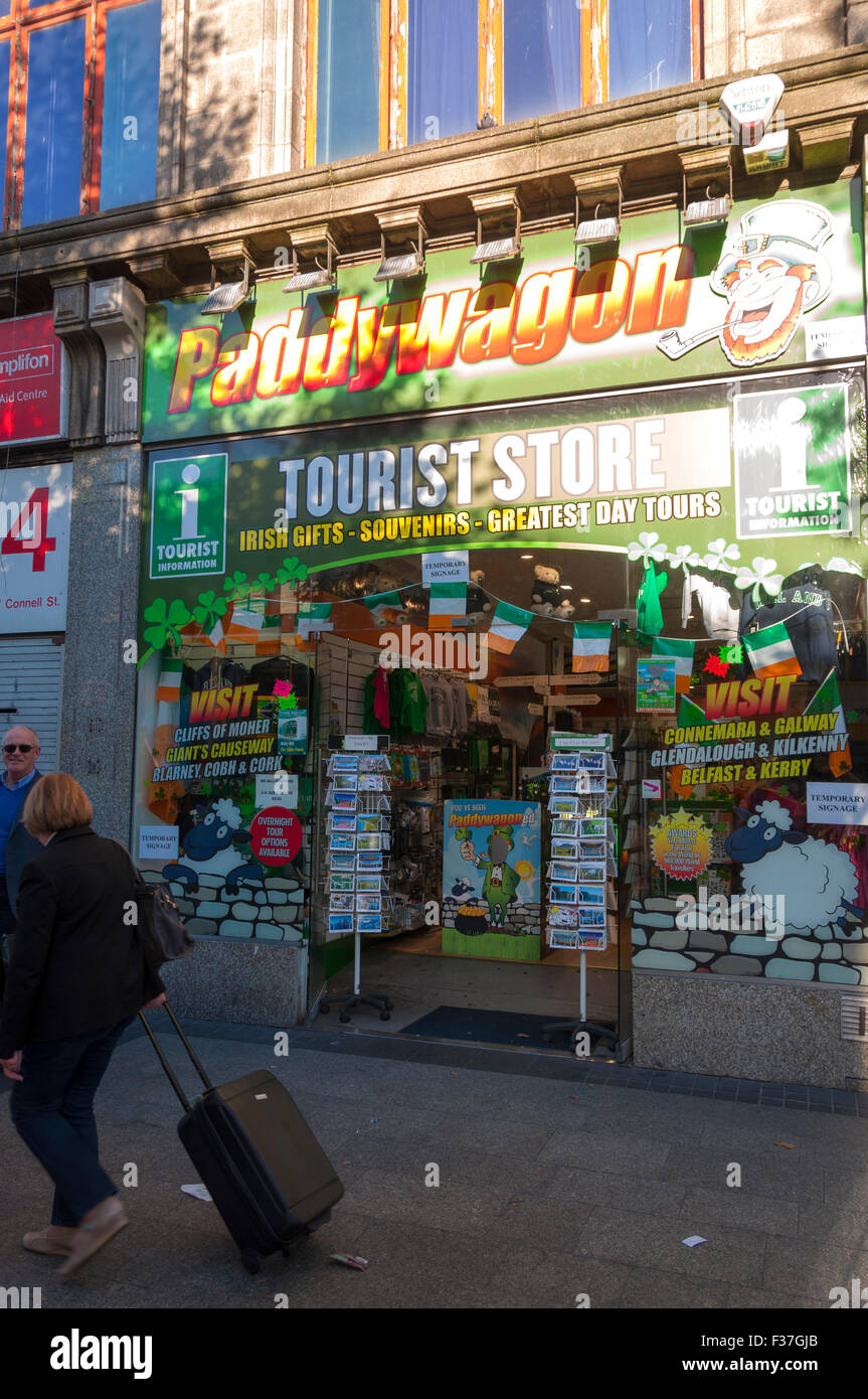 Paddy Wagon Tourist Store on O'Connell Street, Dublin, Ireland Stock Photo