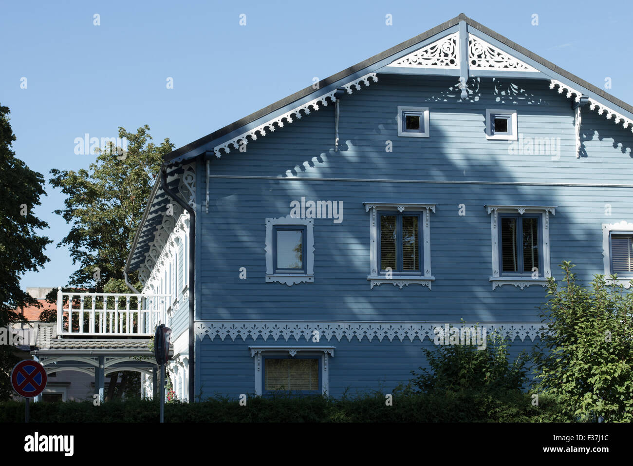 wood carved house Stock Photo