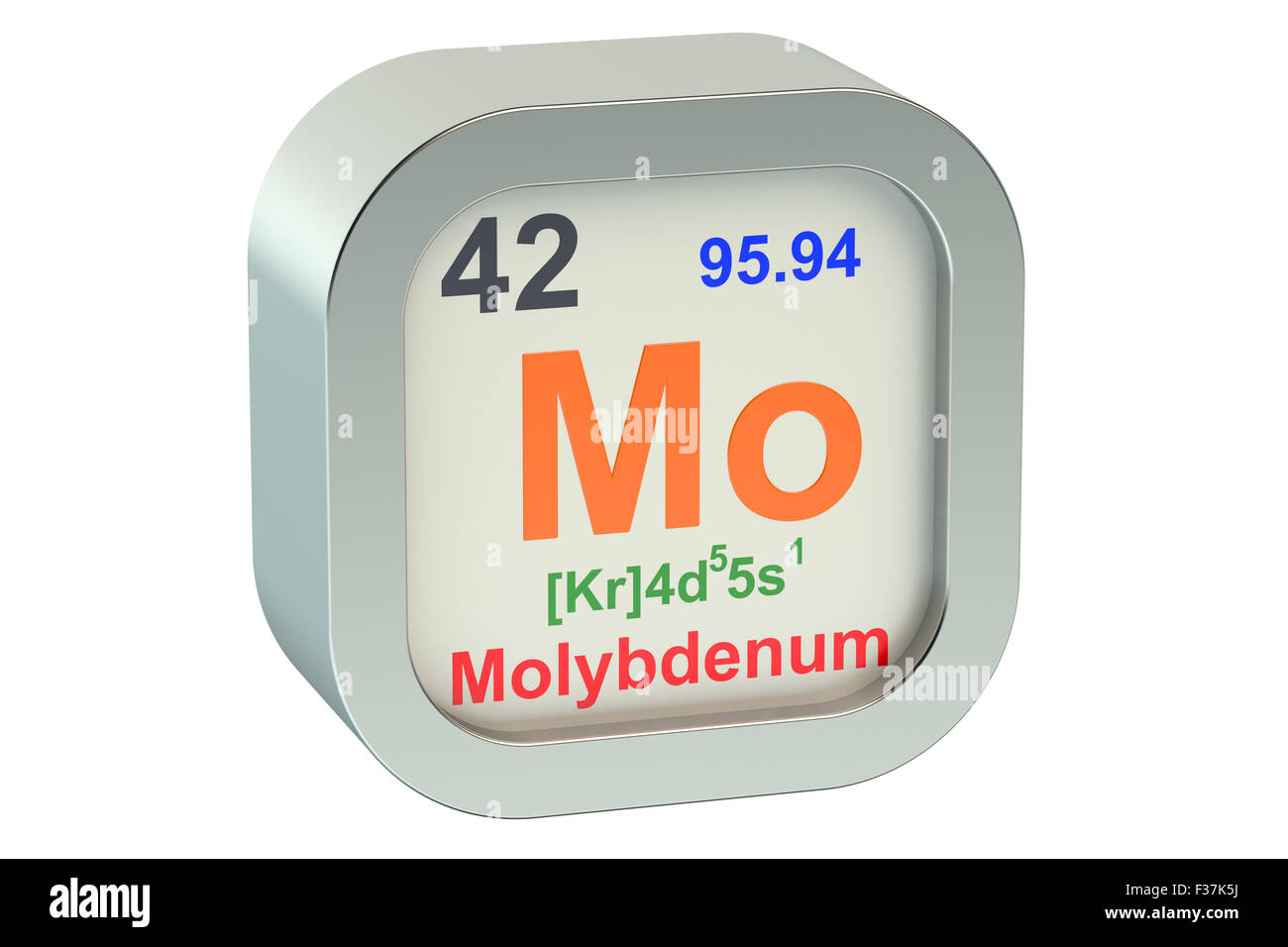 Molybdenum element symbol isolated on white background Stock Photo - Alamy