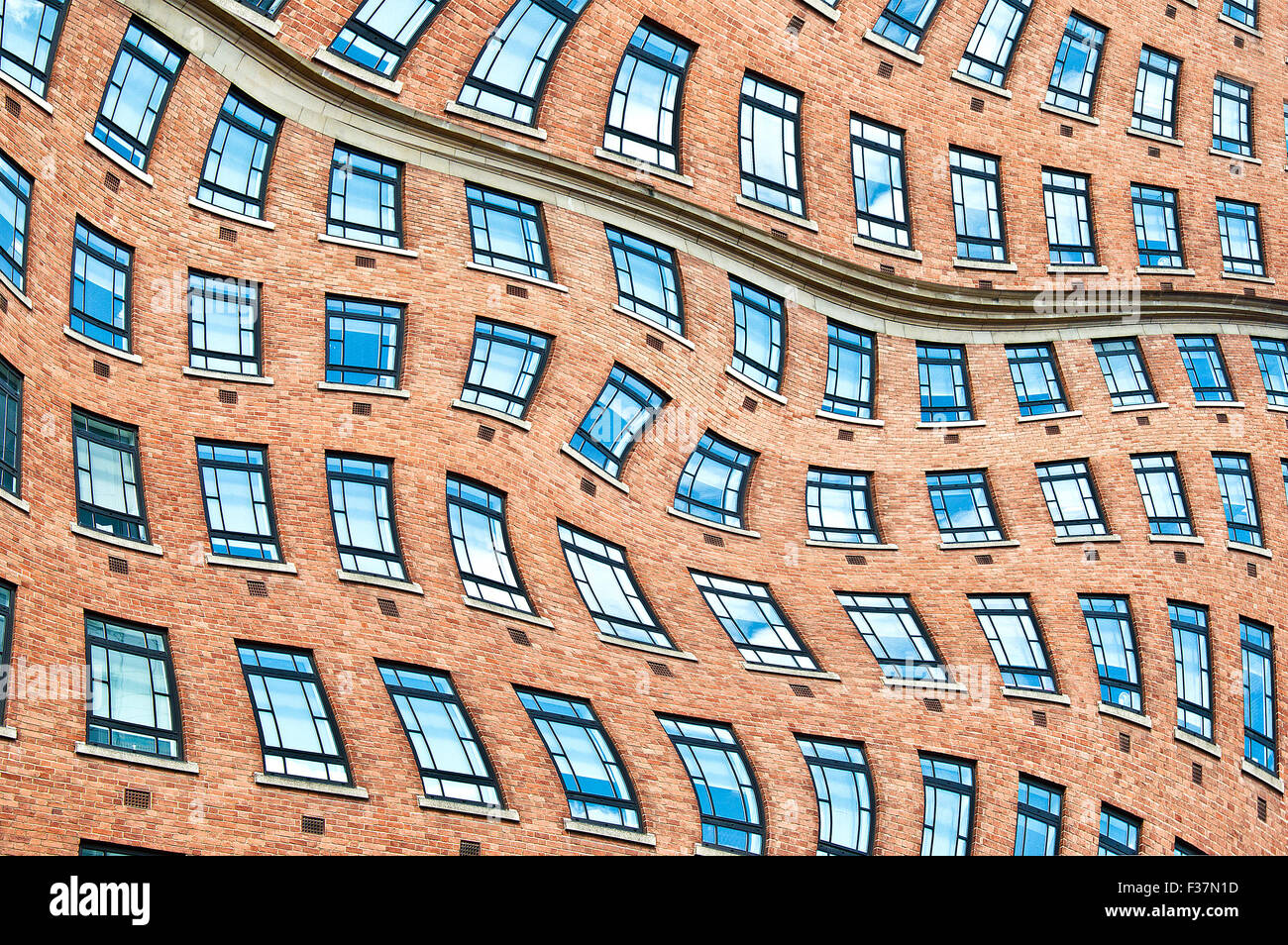 Abstract surrealistic windows in the building. Architecture. Stock Photo