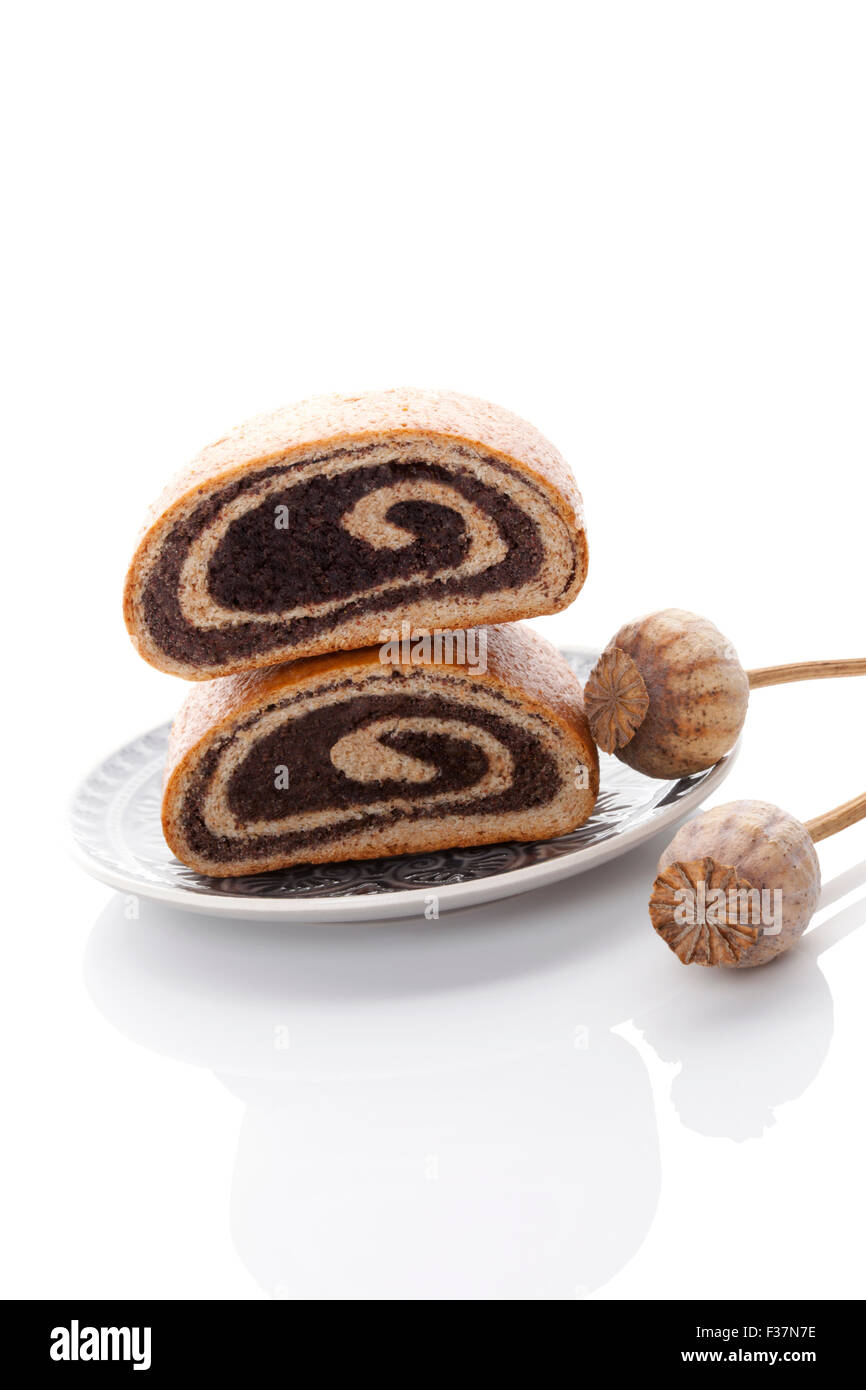 Poppy seed cake roll. Traditional dessert cake Stock Photo Alamy