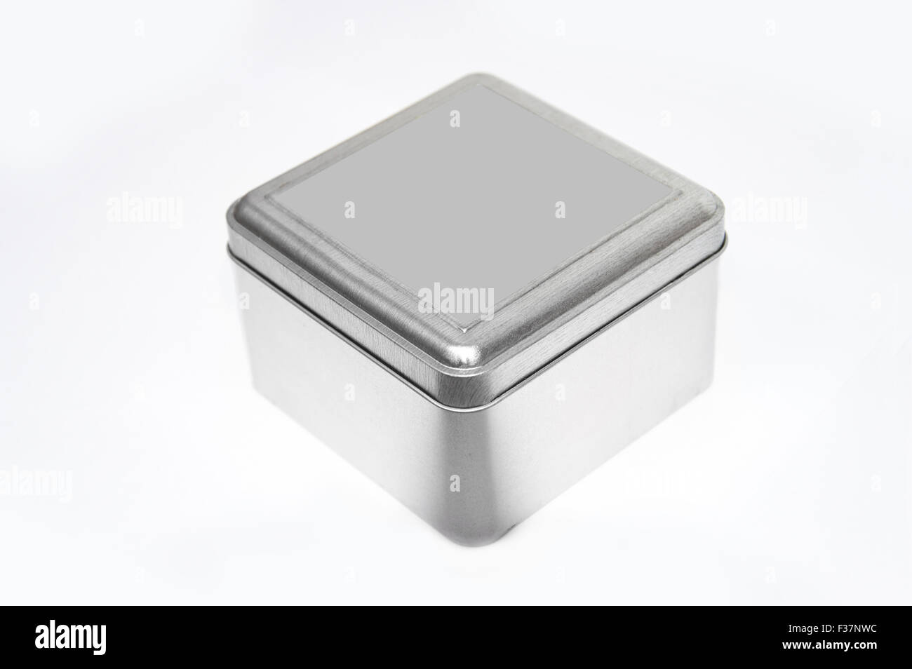 Silver box on isolated background. Stock Photo