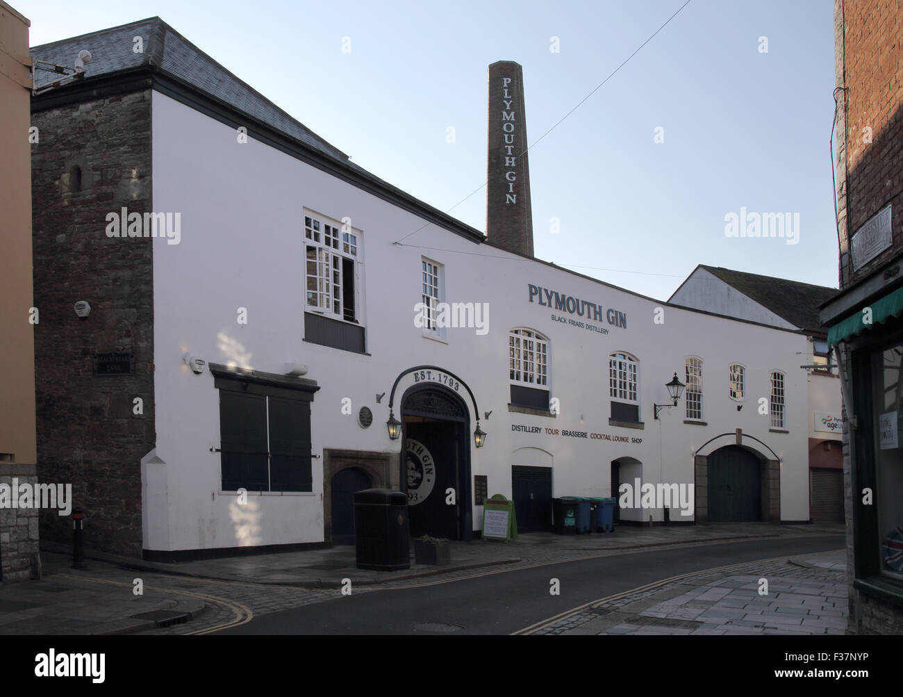 plymouth gin distillery in the barbican area of plymouth Stock Photo
