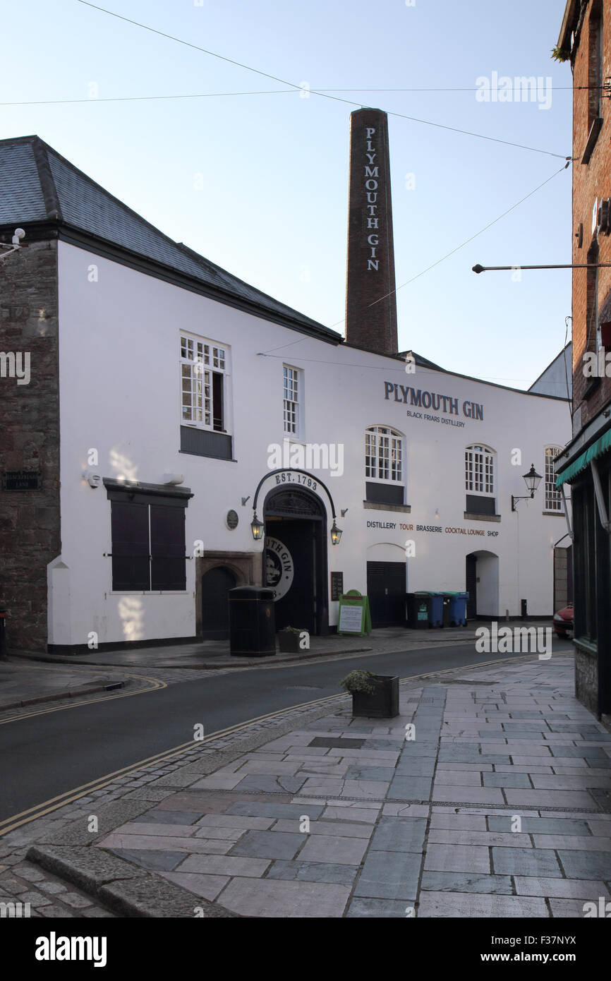 plymouth gin distillery in the barbican area of plymouth Stock Photo