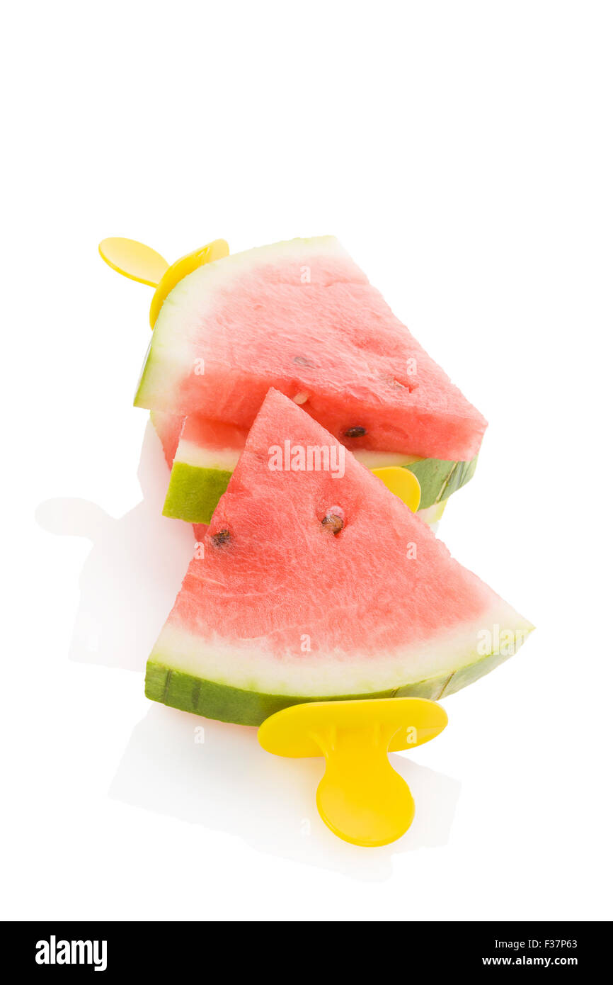 Watermelon popsicle isolated on white background. Stock Photo