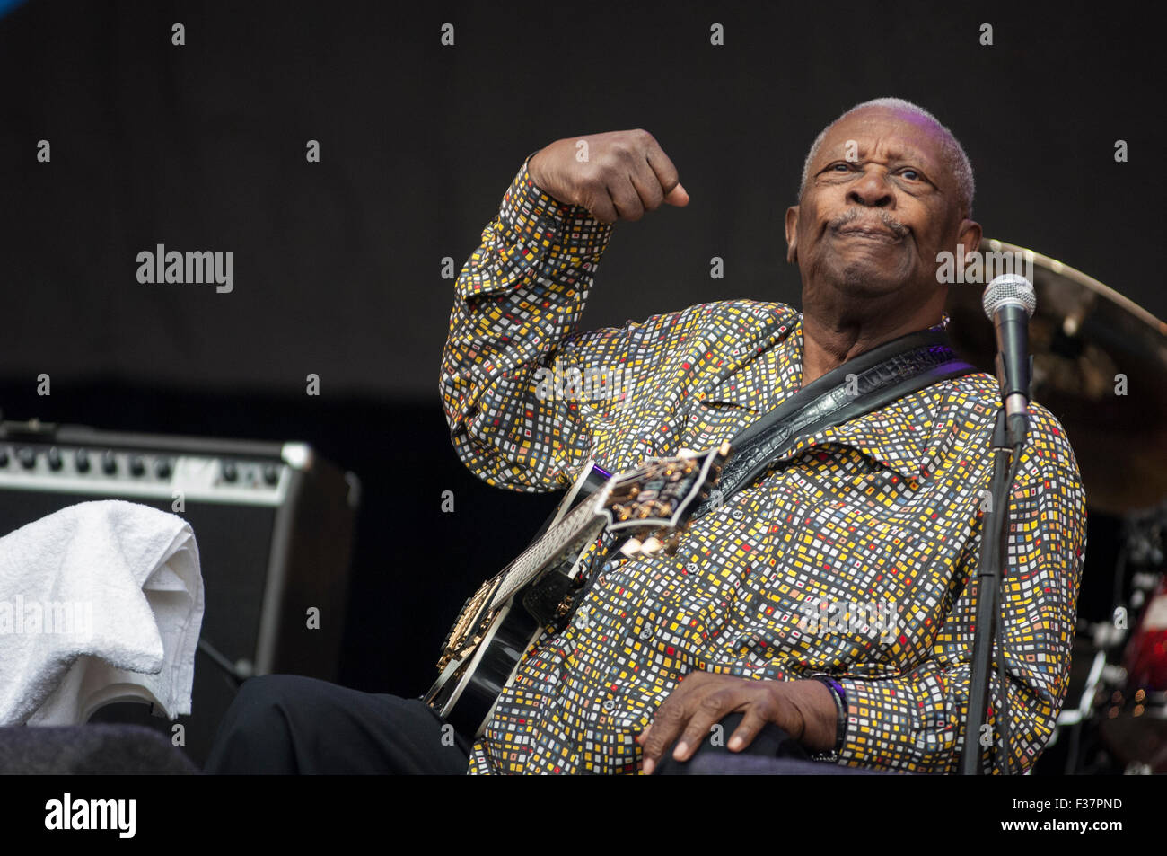 B.B. King performing live on stage at Glastonbury music festival, 2011 ...
