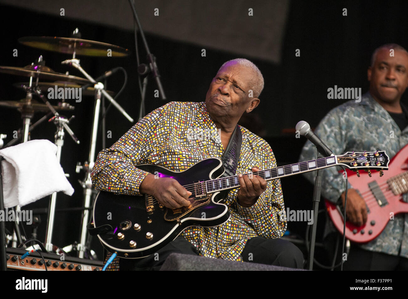 B.B. King performing live on stage at Glastonbury music festival, 2011 ...