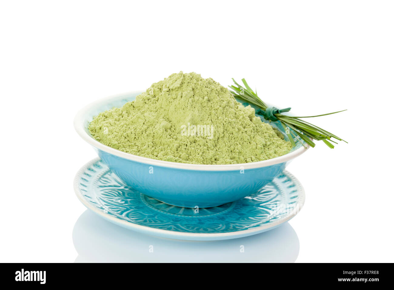 Spirulina, chlorella, barley and wheatgrass. Green dietary supplement, superfood detox Stock