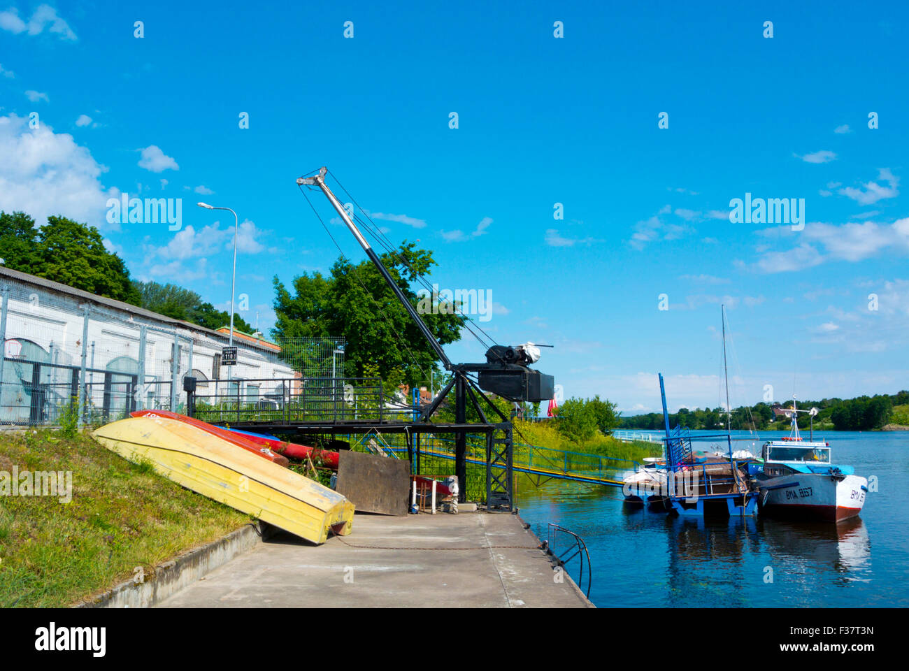 Port, Narva, Ida-Viru County, eastern Estonia, Europe Stock Photo